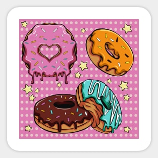 Delicious Donuts Sweet Sprinkles Dessert Sticker